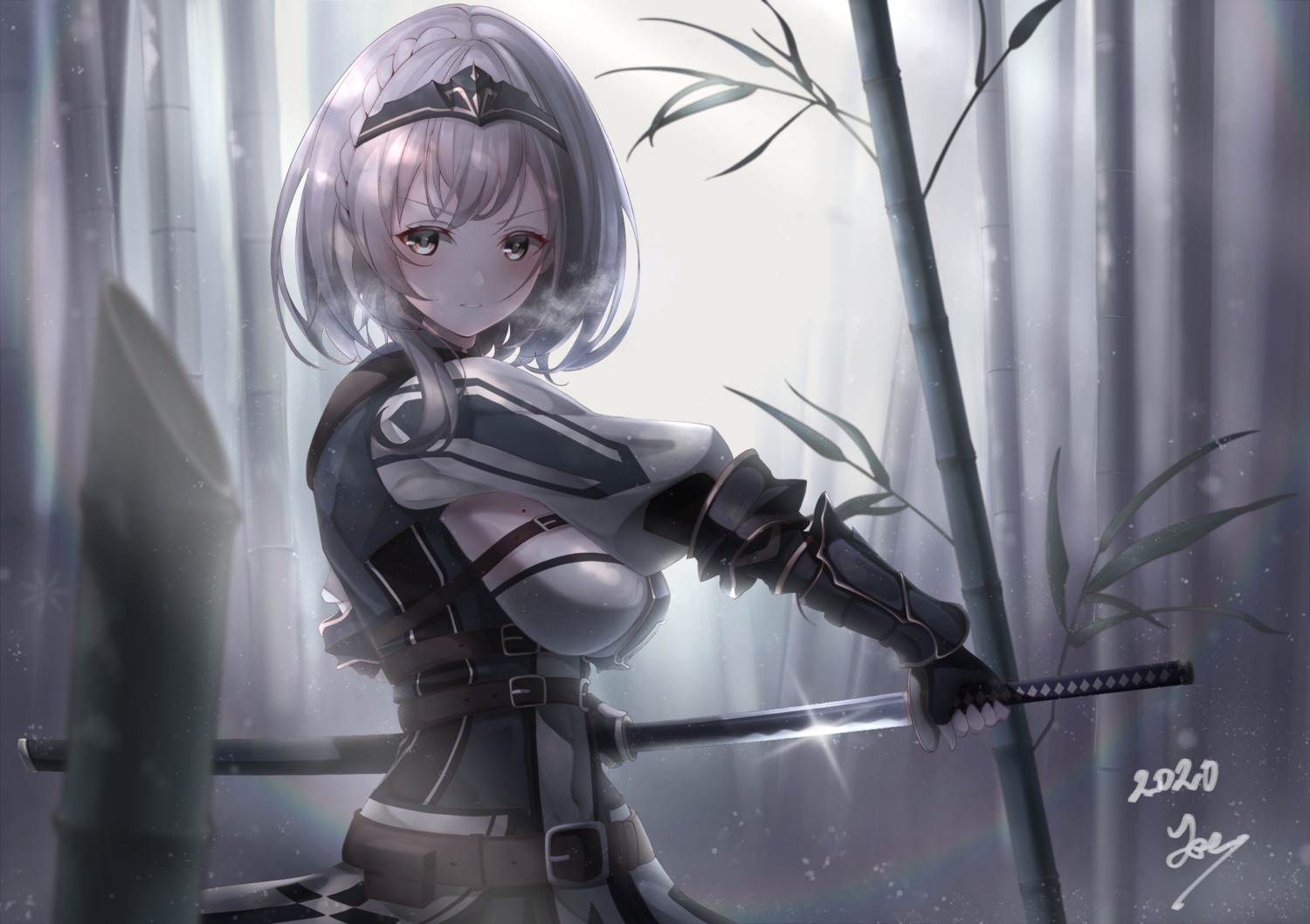 armor hololive joeillustrate shirogane_noel sword