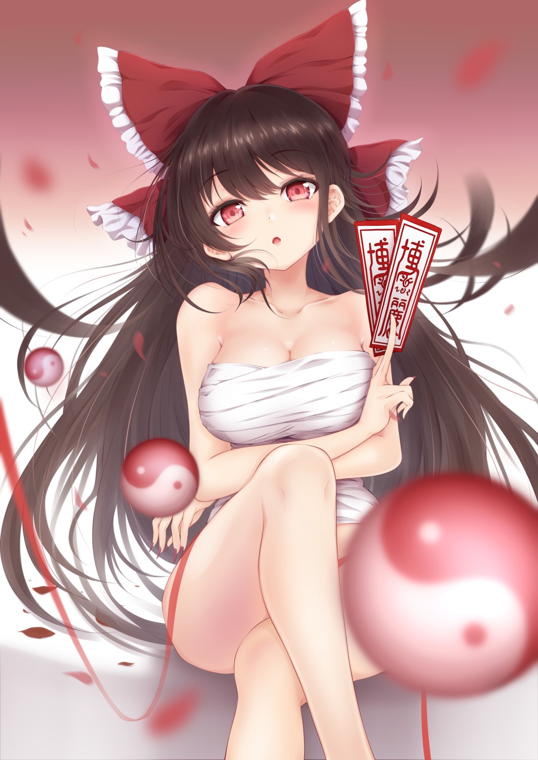 hakurei_reimu kazanock sarashi touhou