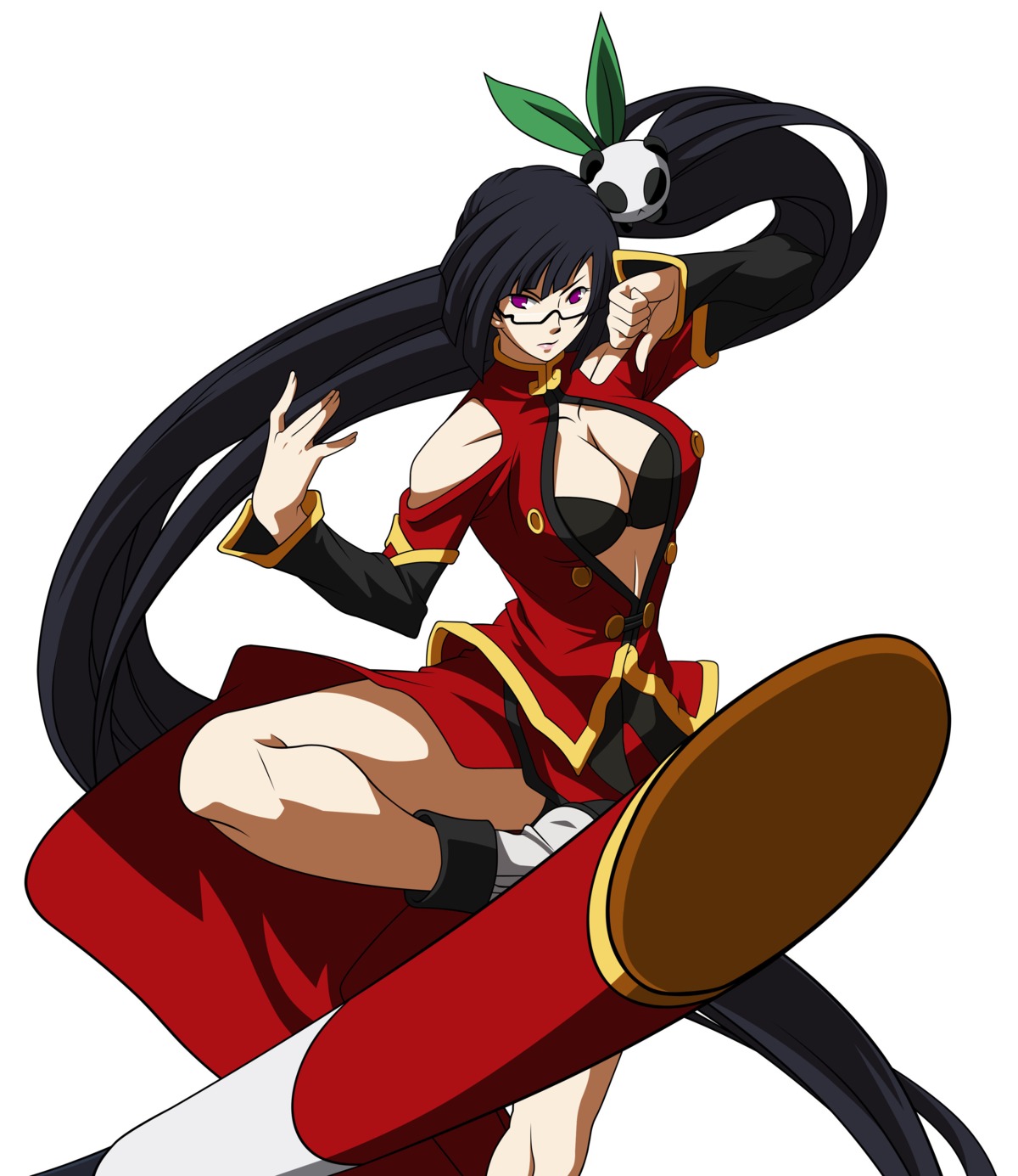 blazblue cleavage litchi_faye_ling megane vector_trace