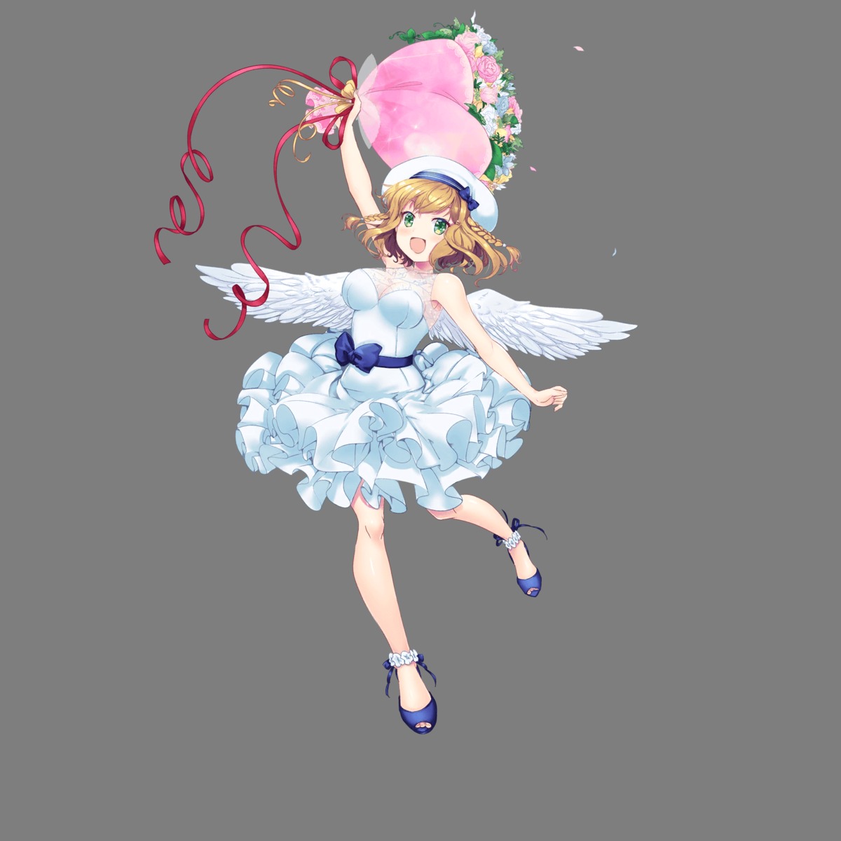 cleavage dress hoshi_no_girls_odyssey see_through transparent_png wings