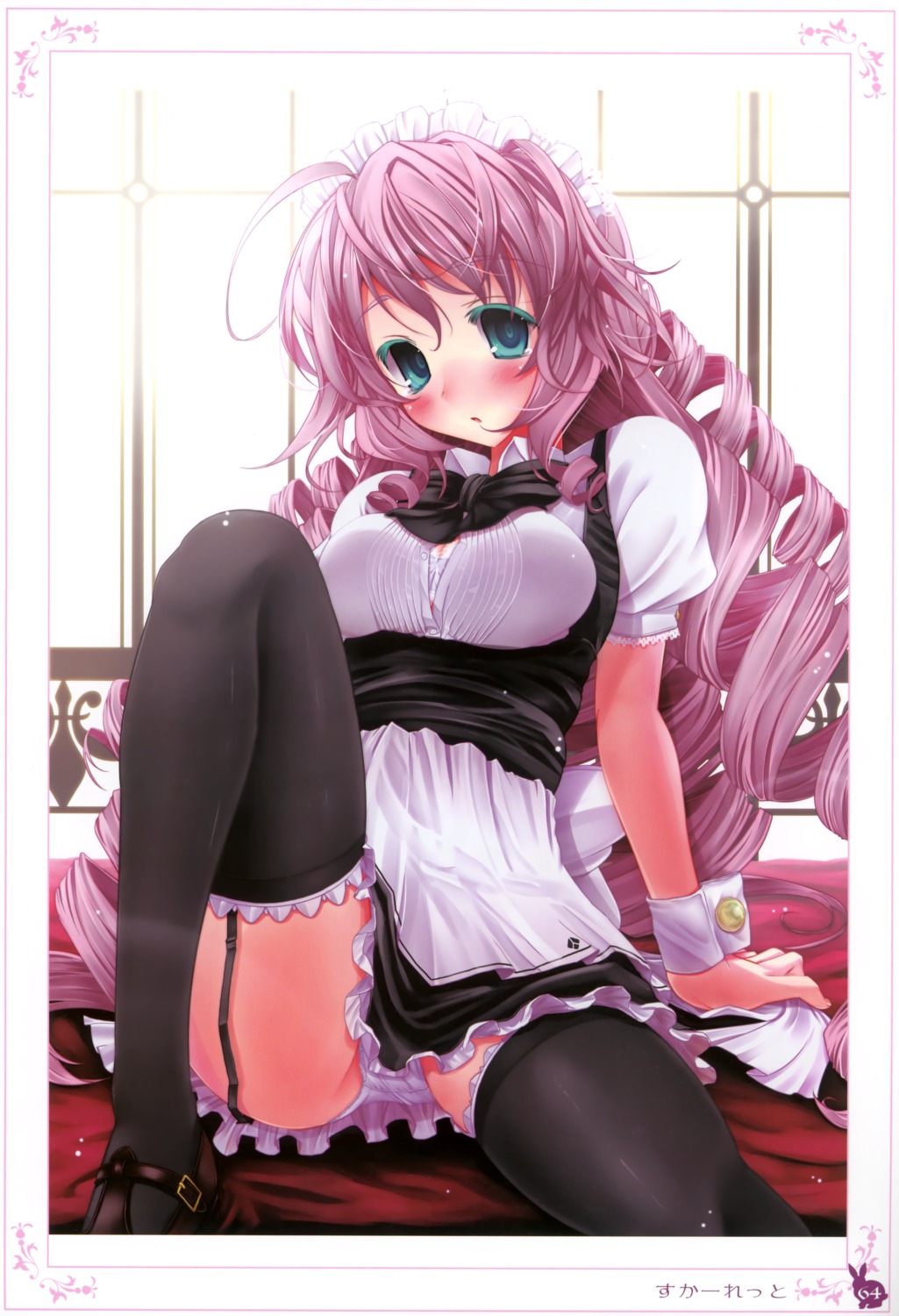 bra dress maid pantsu scarlet_(studioscr) stockings thighhighs