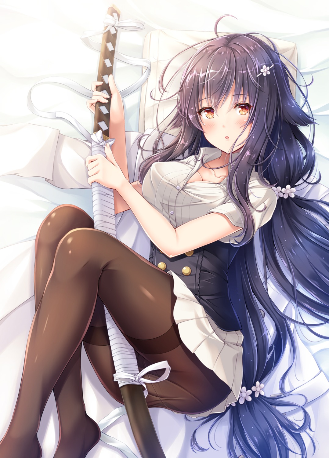 akashio azuma_(azur_lane) azur_lane cleavage pantyhose sword