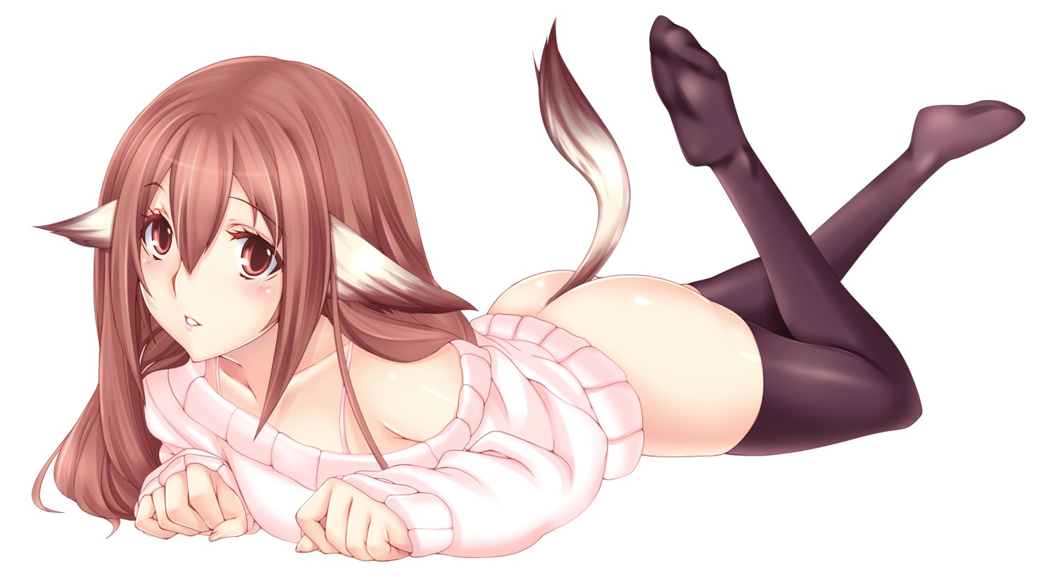 animal_ears ass bottomless tail thighhighs yui.h