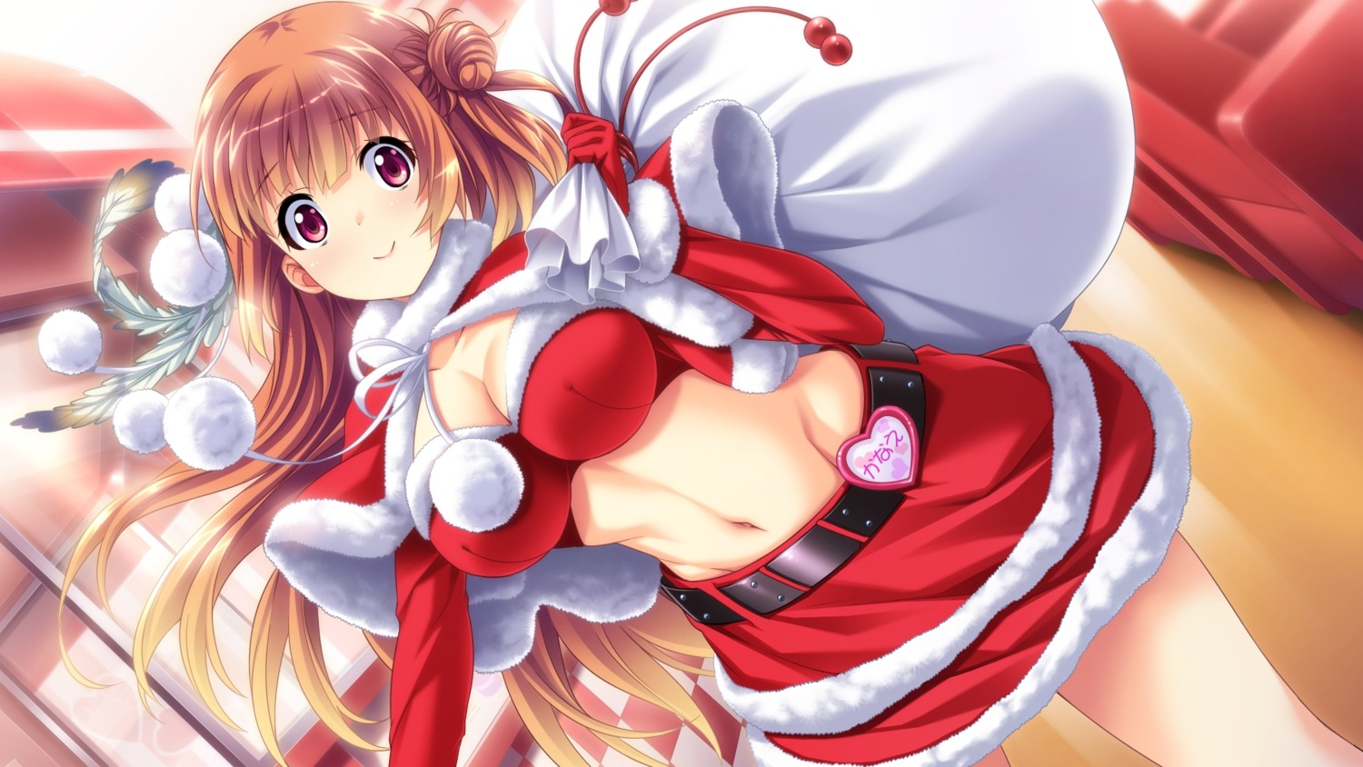 baka_moe_heart_ni_ai_wo_komete! christmas cleavage mizuki_makoto praline takai_kanae wallpaper