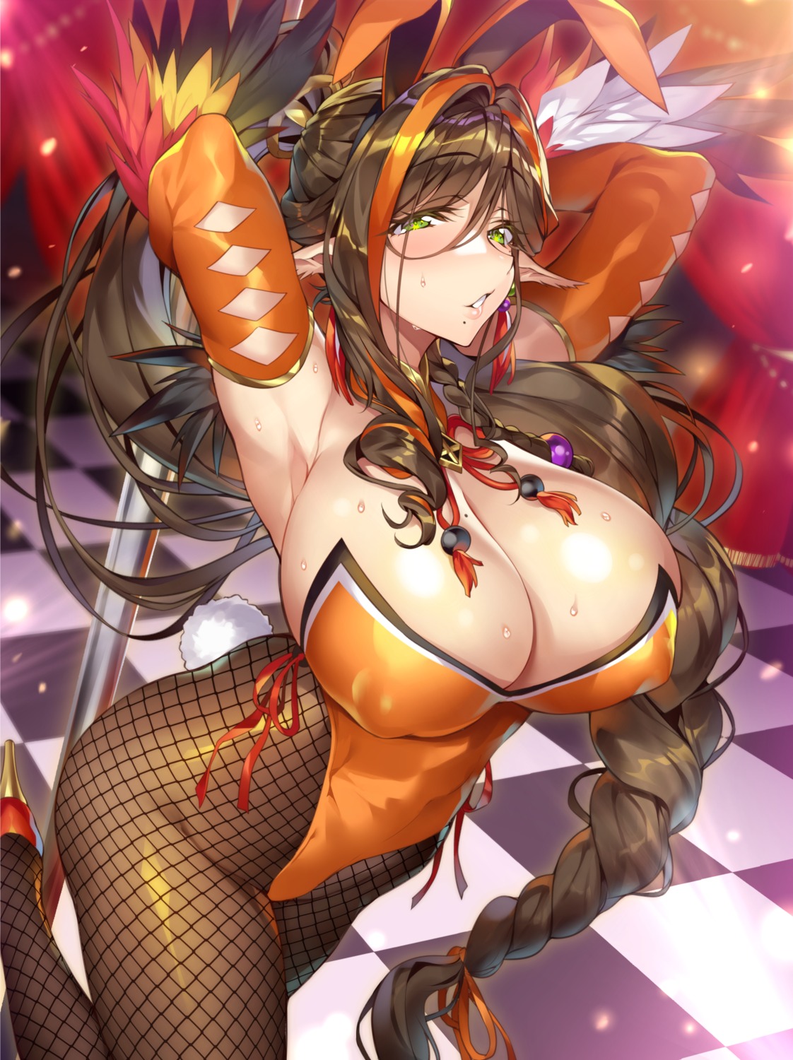 animal_ears bunny_ears bunny_girl deathball erect_nipples fishnets heels pantyhose senri_gan tail