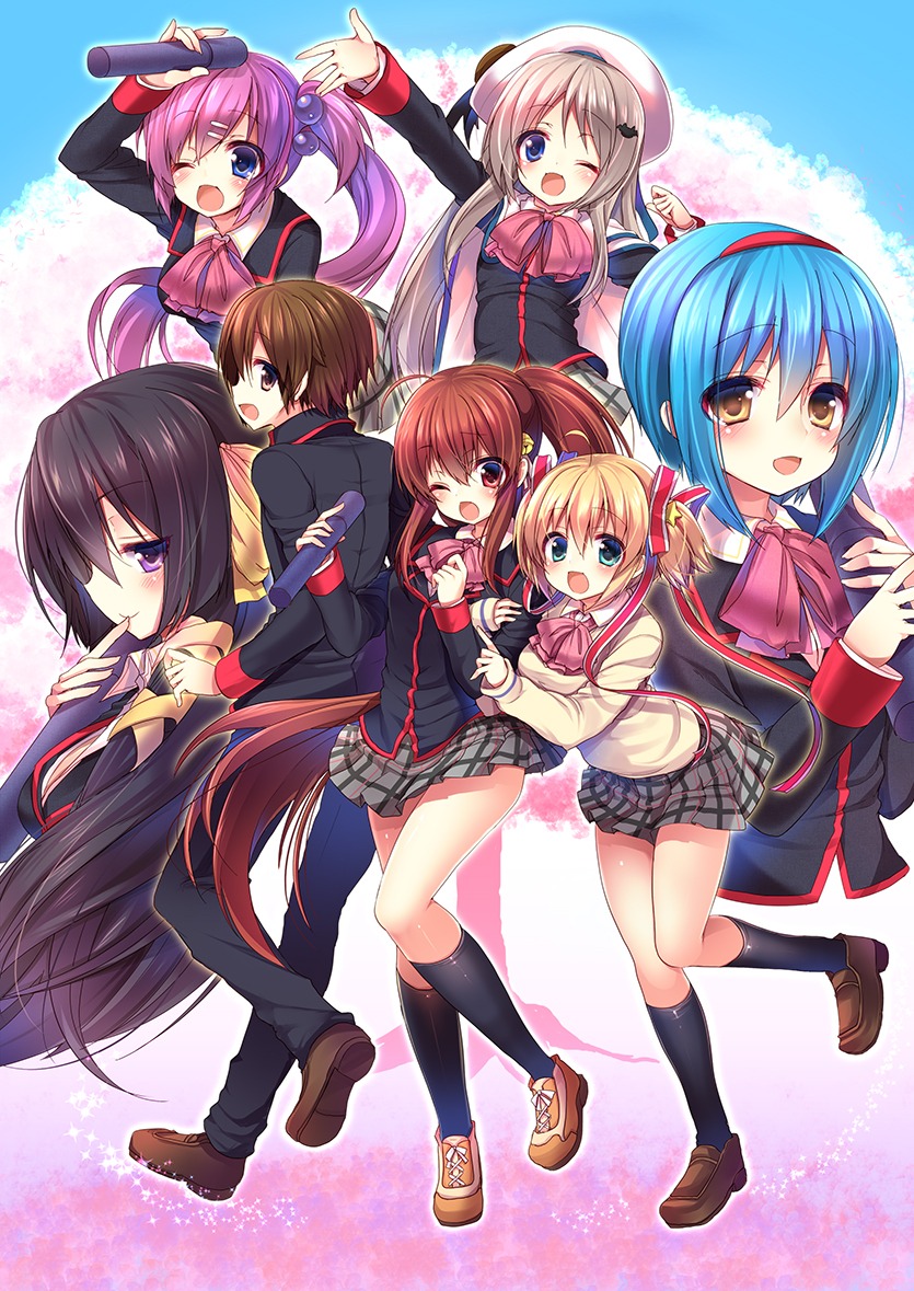 kamikita_komari kurugaya_yuiko little_busters! masayu naoe_riki natsume_rin nishizono_mio noumi_kudryavka saigusa_haruka seifuku