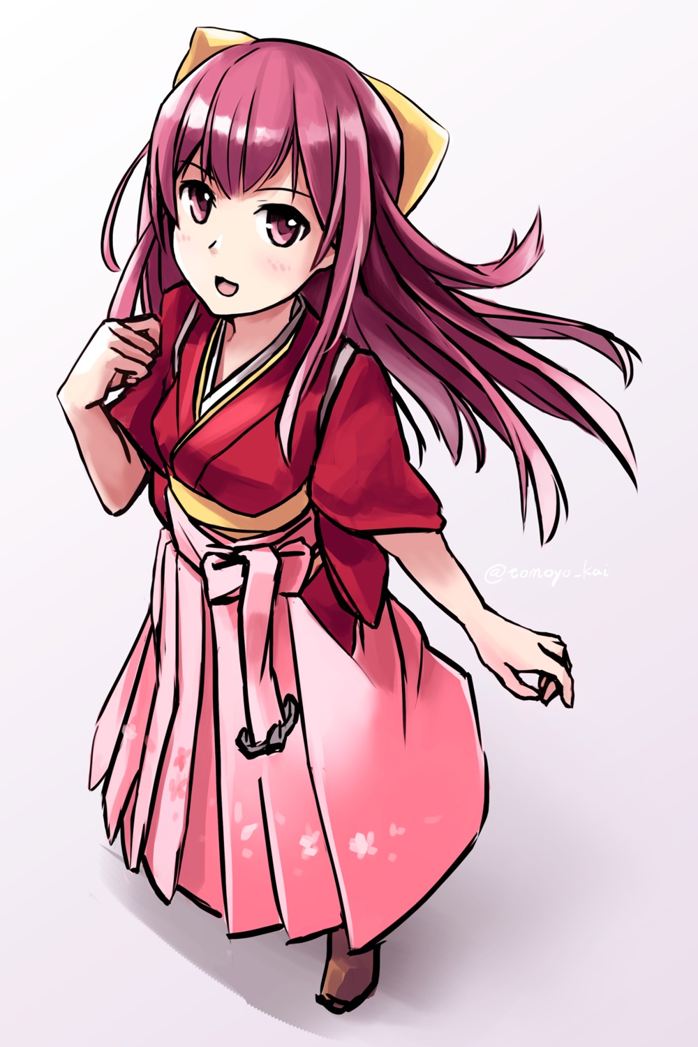 japanese_clothes kamikaze_(kancolle) kantai_collection sketch tomoyo_kai