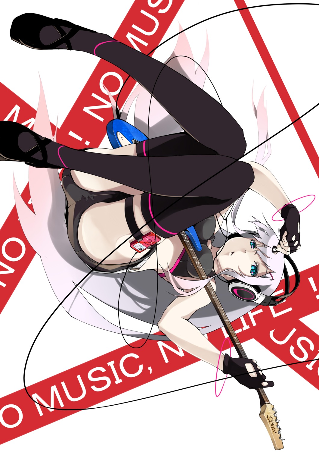 foge guitar headphones thighhighs