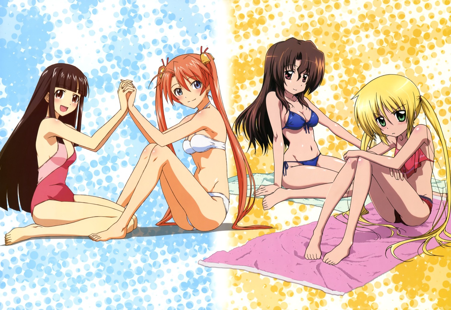 bikini cleavage crossover hayate_no_gotoku heterochromia kagurazaka_asuna konoe_konoka mahou_sensei_negima maria matsui_yuuko sanzenin_nagi swimsuits yamauchi_naoki