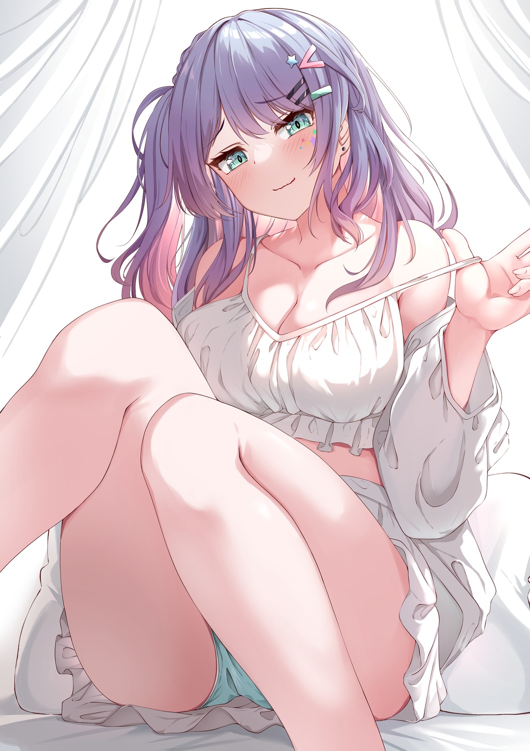 indie_virtual_youtuber lingerie moyoron pantsu sata_nakia skirt_lift tattoo undressing