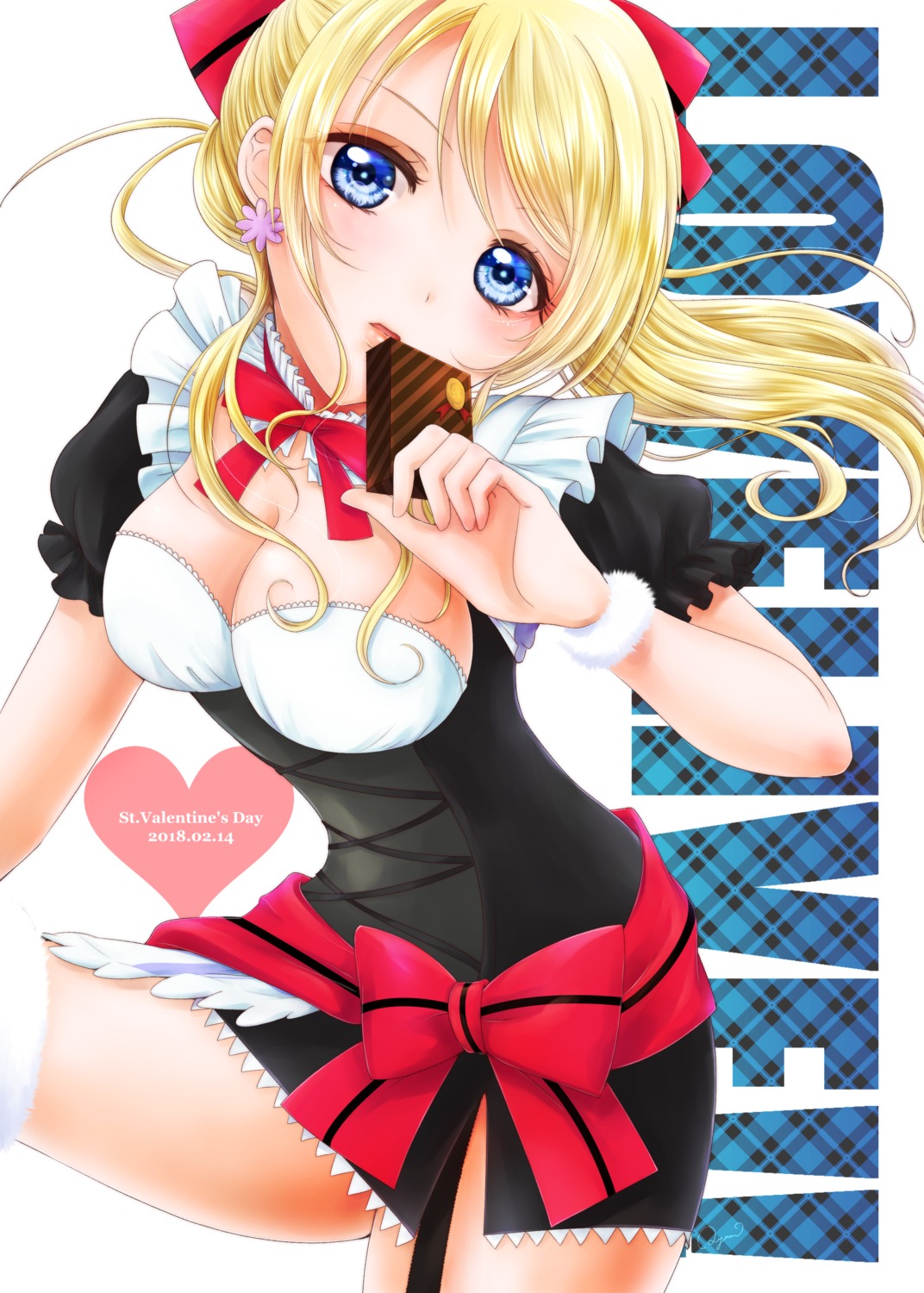 ayamu ayase_eli cleavage dress love_live! valentine