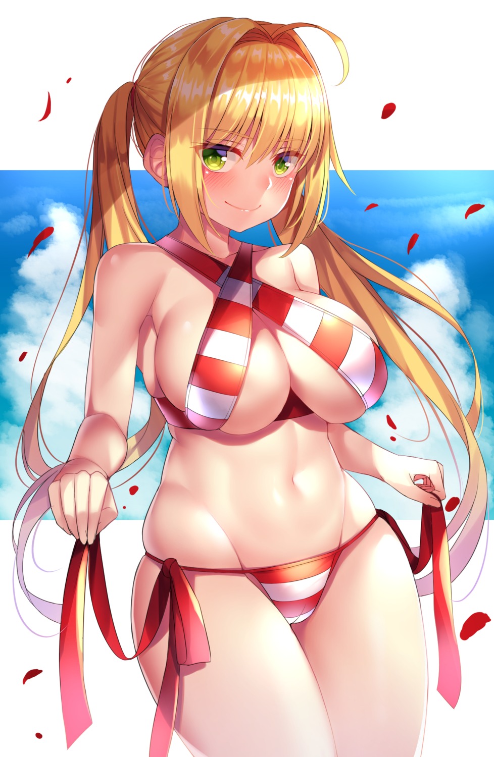 beeyan bikini fate/grand_order saber_extra swimsuits