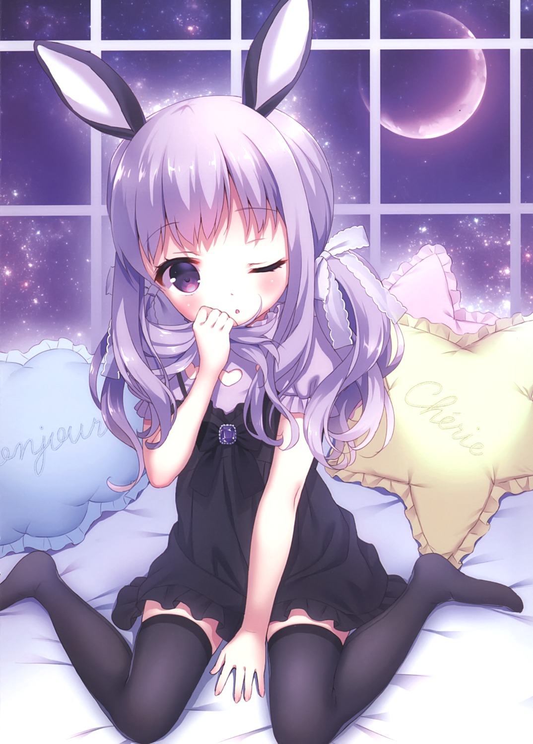 animal_ears chitosezaka_suzu dress legato loli thighhighs