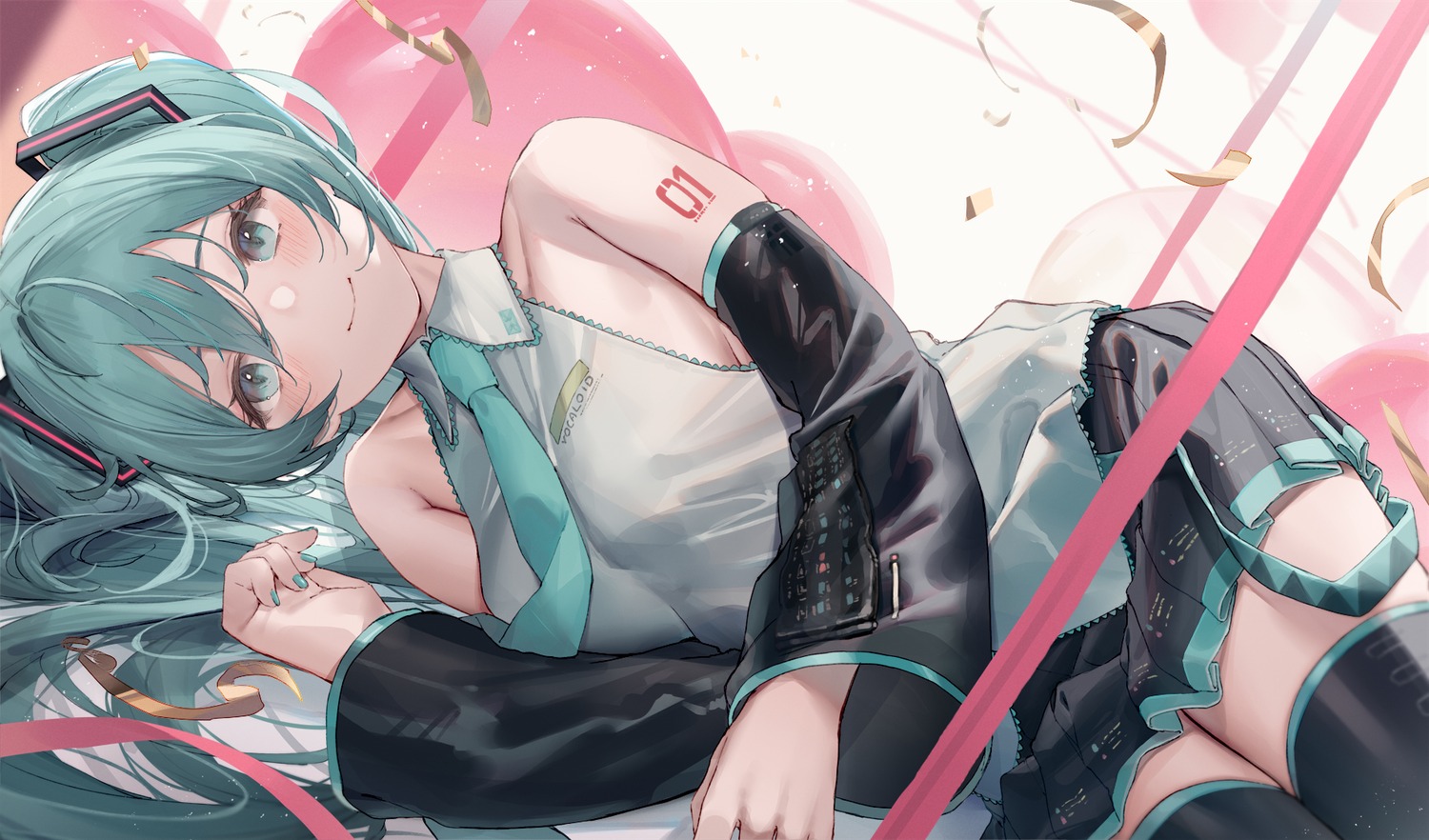 arl hatsune_miku tattoo thighhighs vocaloid