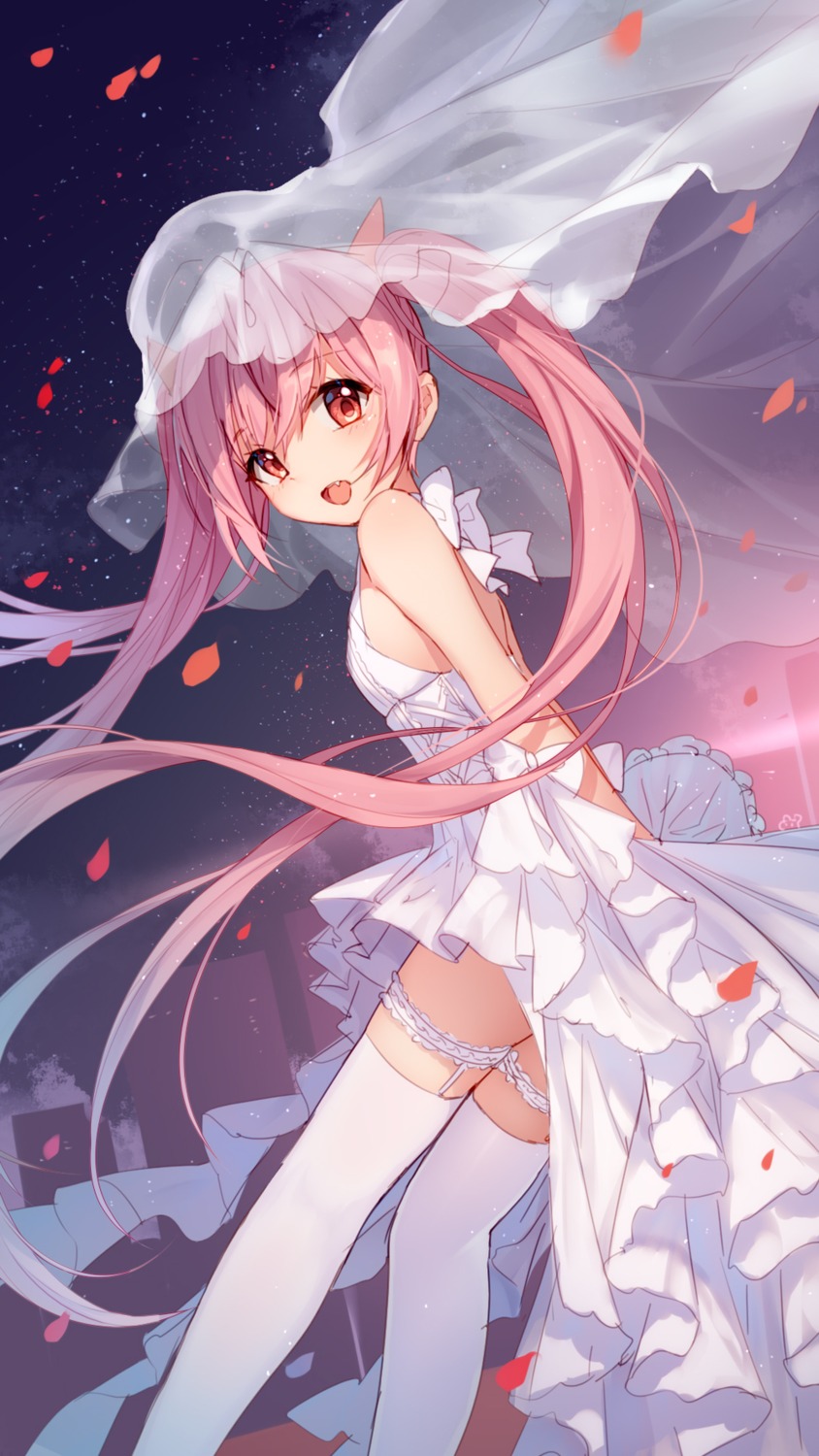 bison_cangshu dress garter hidan_no_aria kanzaki_h._aria stockings thighhighs wedding_dress