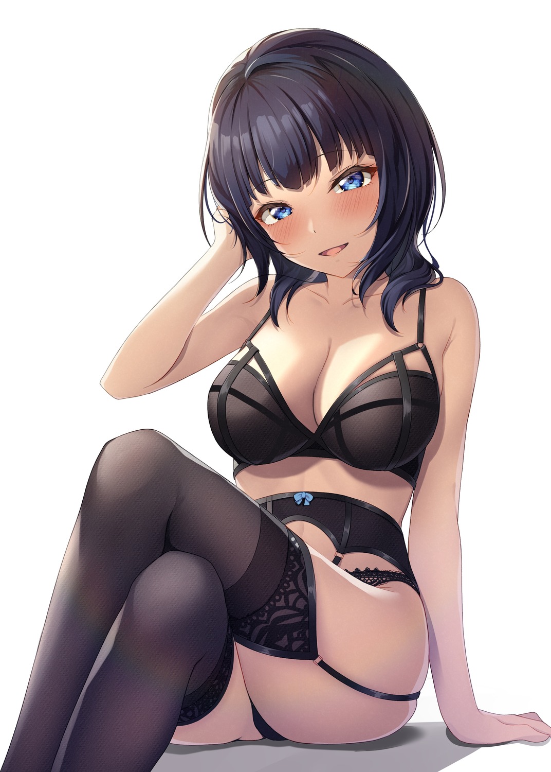 asaka_karin bra garter_belt lingerie love_live!_nijigasaki_high_school_idol_club oku_1225 pantsu stockings thighhighs thong