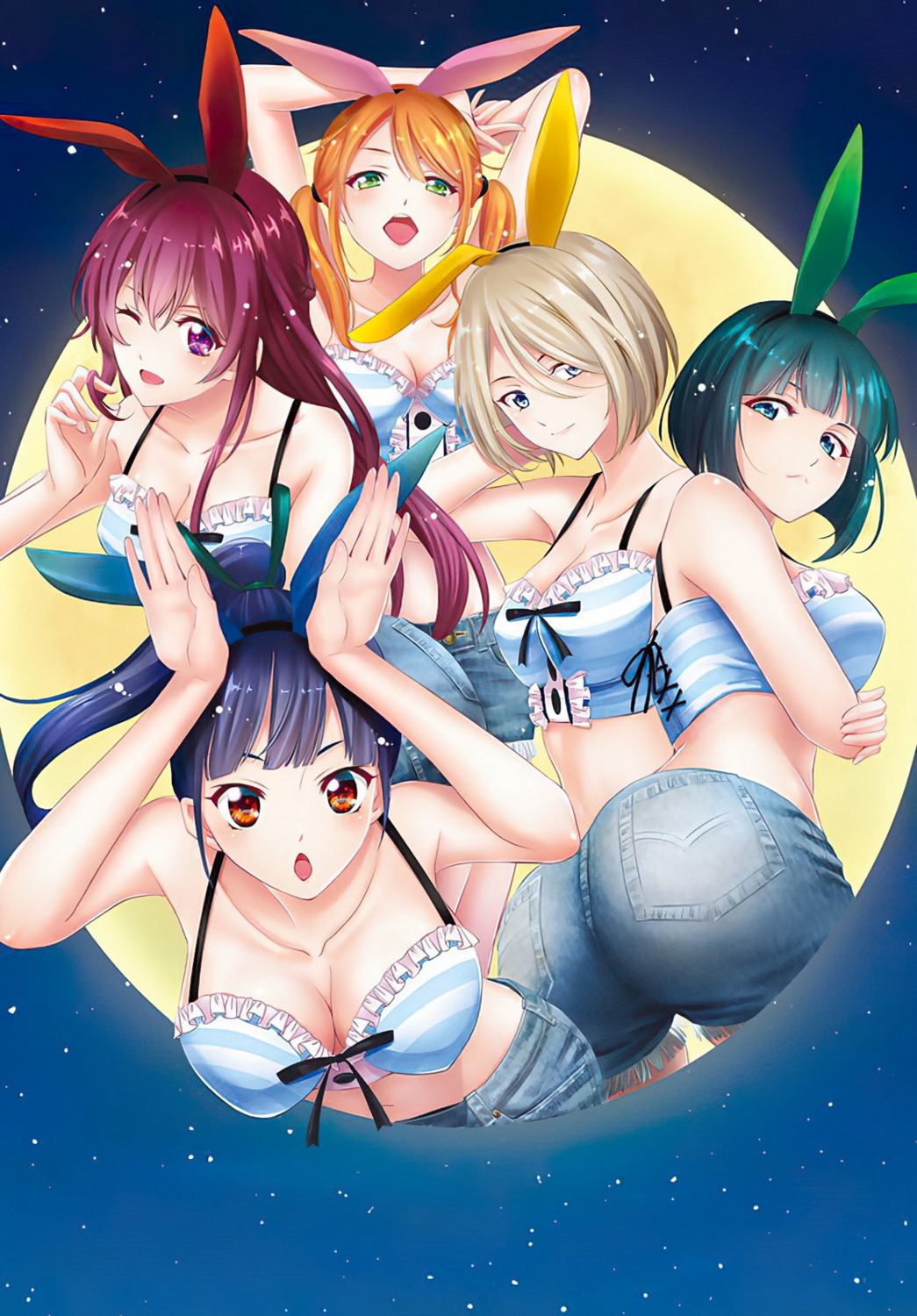 animal_ears ass bra bunny_ears hououji_akane makuzawa_ouka megami_no_café_terrace ono_shiragiku seo_kouji tsukishima_riho tsuruga_ami