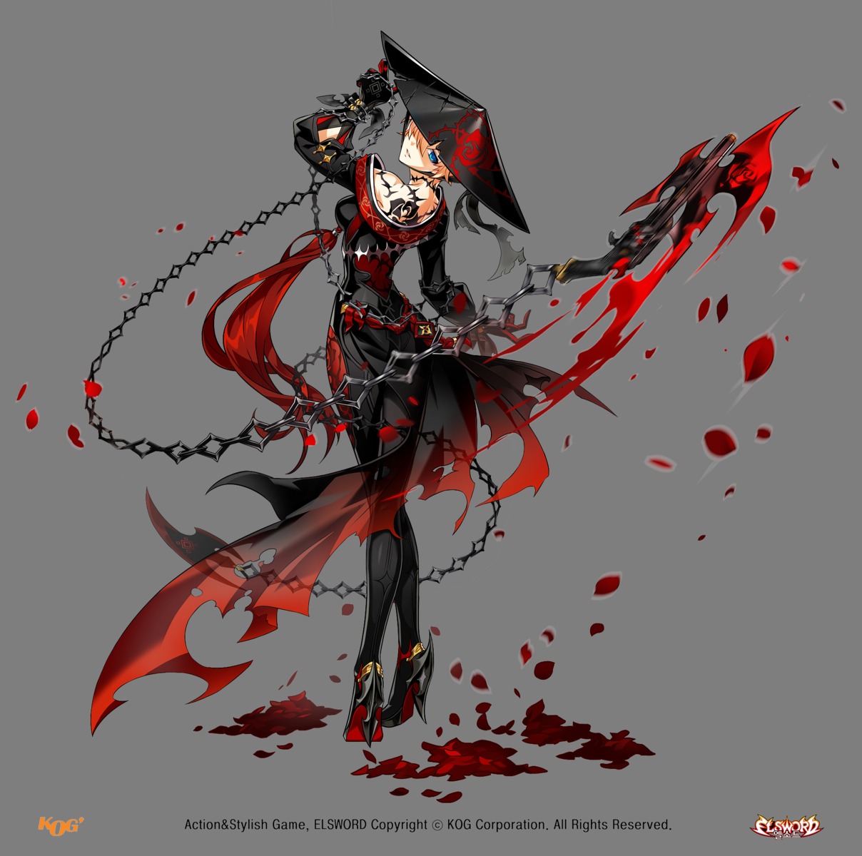 blood dress elsword heels pantyhose rose_(elsword) tagme tattoo transparent_png weapon