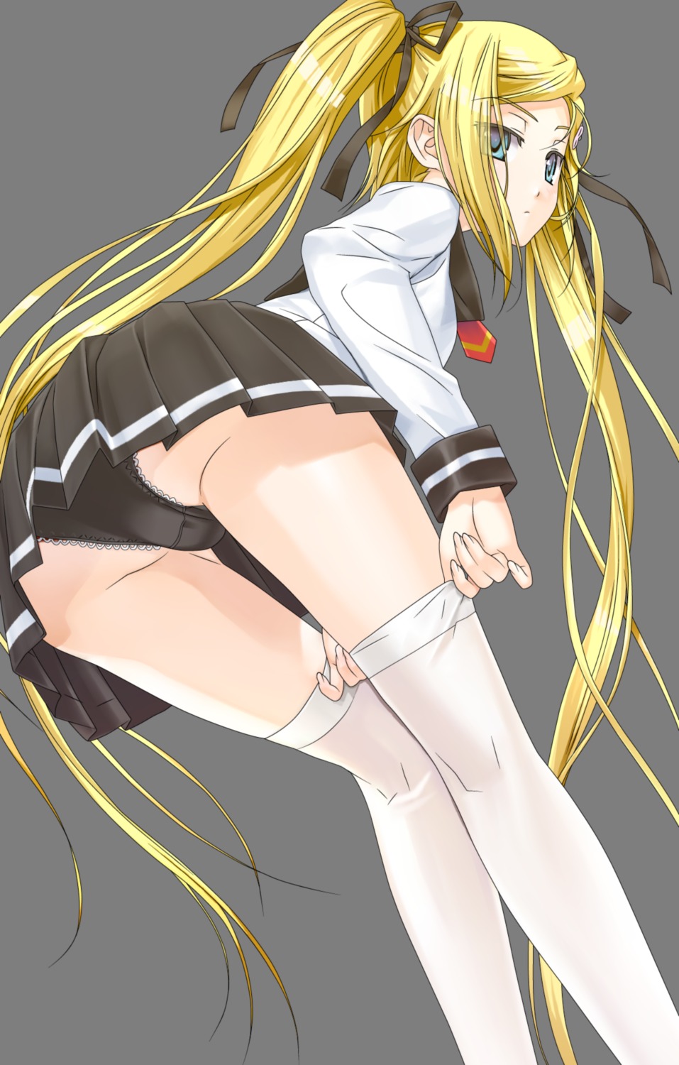 happoubi_jin kanojo_x_kanojo_x_kanojo orifushi_mafuyu pantsu seifuku thighhighs transparent_png undressing vector_trace