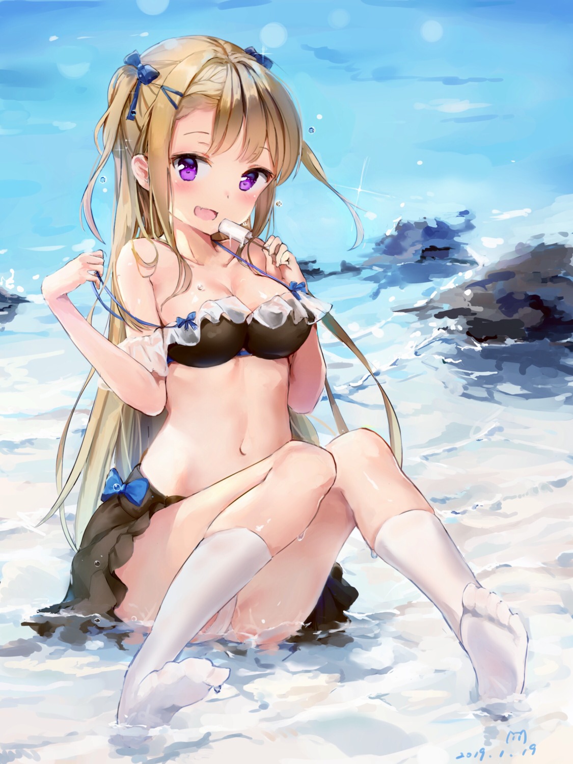 bikini cameltoe cleavage feet loran skirt_lift swimsuits wet