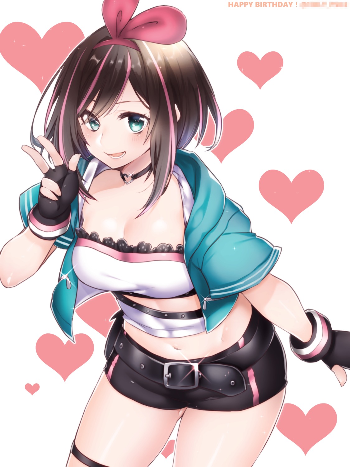 a.i._channel cleavage garter kizuna_ai yutazou