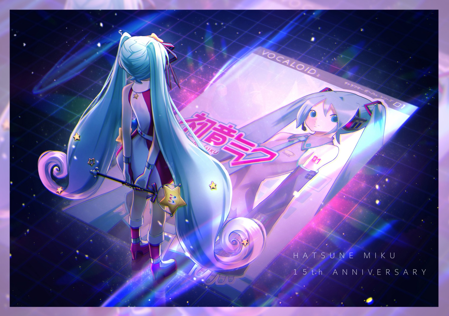 hatsune_miku headphones heels magical_mirai tagme tattoo vocaloid weapon