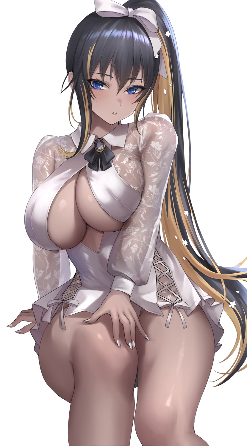 dress nikke_the_goddess_of_victory no_bra noise_(nikke) nyatokanyaru see_through