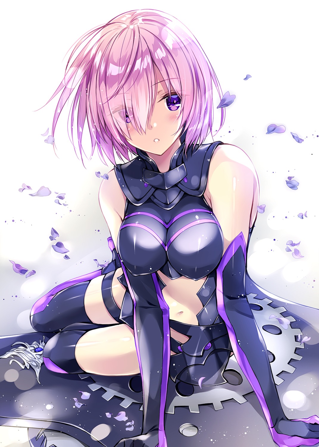 armor erect_nipples fate/grand_order garter kobayashi_chisato leotard mash_kyrielight thighhighs