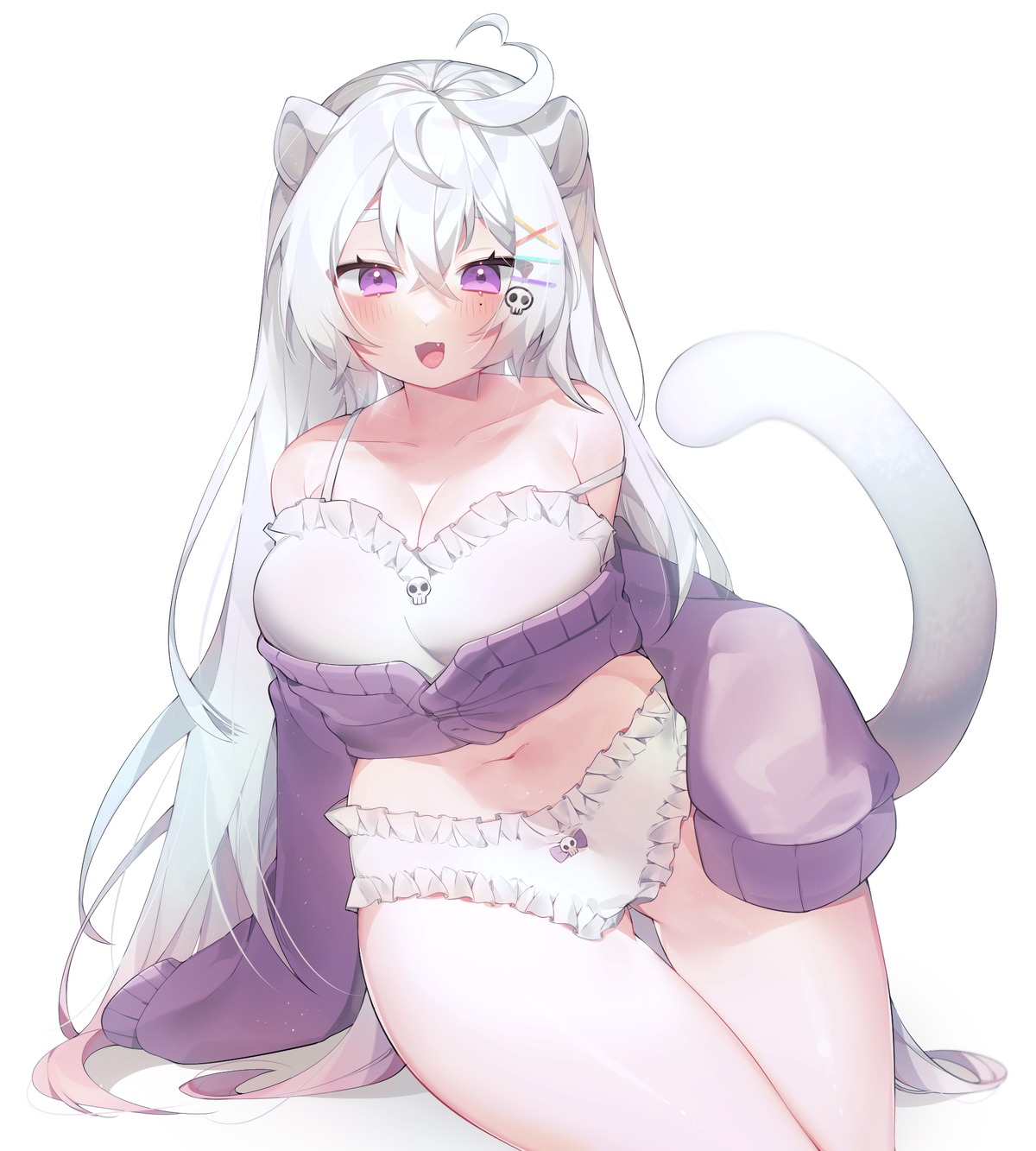 animal_ears bra nekomimi pantsu sen_light sweater tail