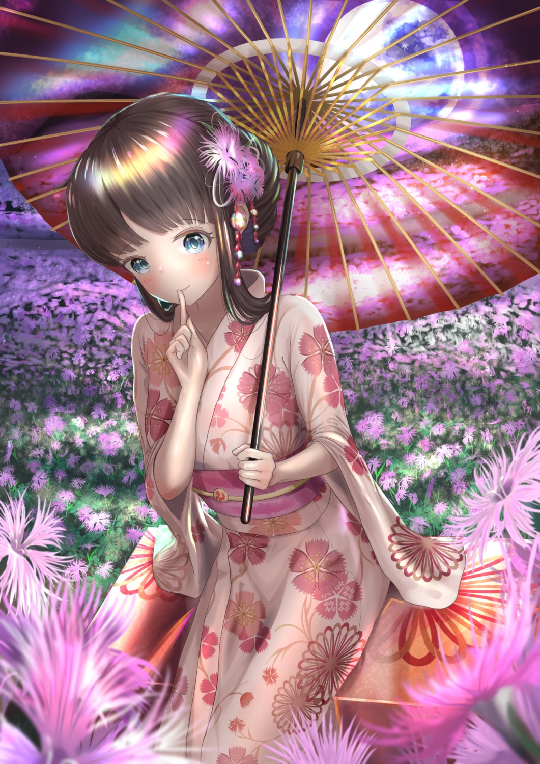 breast_hold umbrella wanderlucia yukata