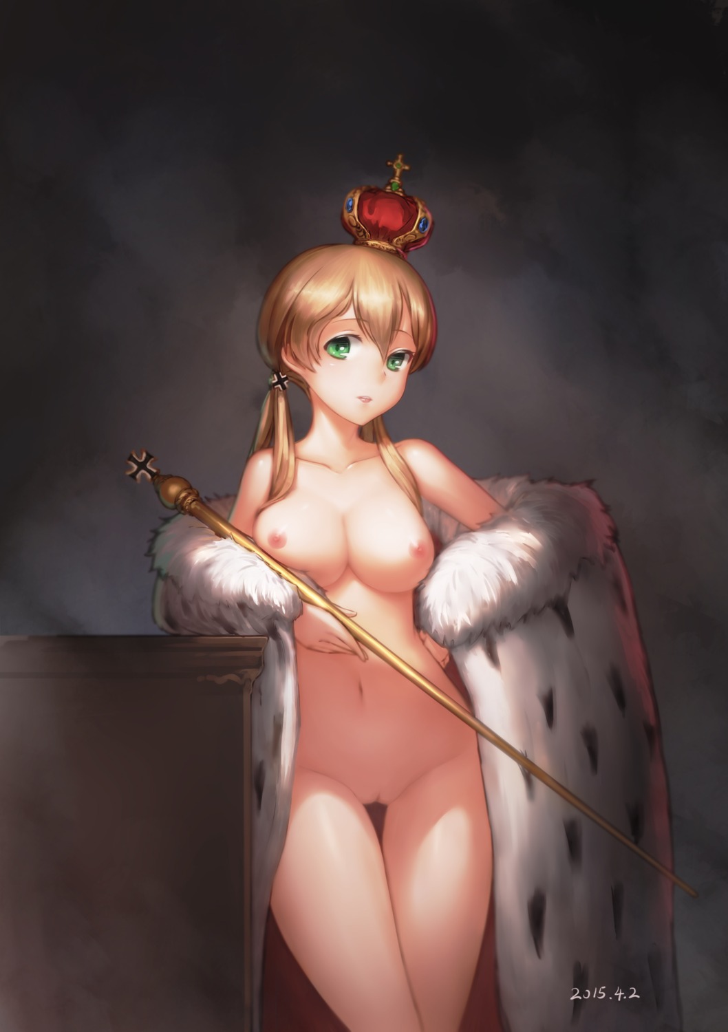 ao_mei_douji kantai_collection naked nipples prinz_eugen_(kancolle) pussy