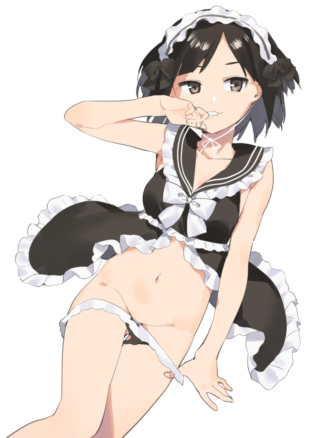 2l cleavage maid pantsu panty_pull undressing