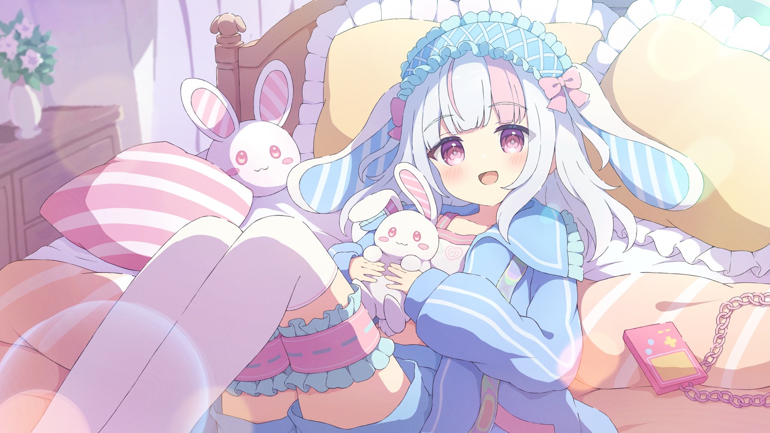 animal_ears bunny_ears garter pajama thighhighs tyakomes