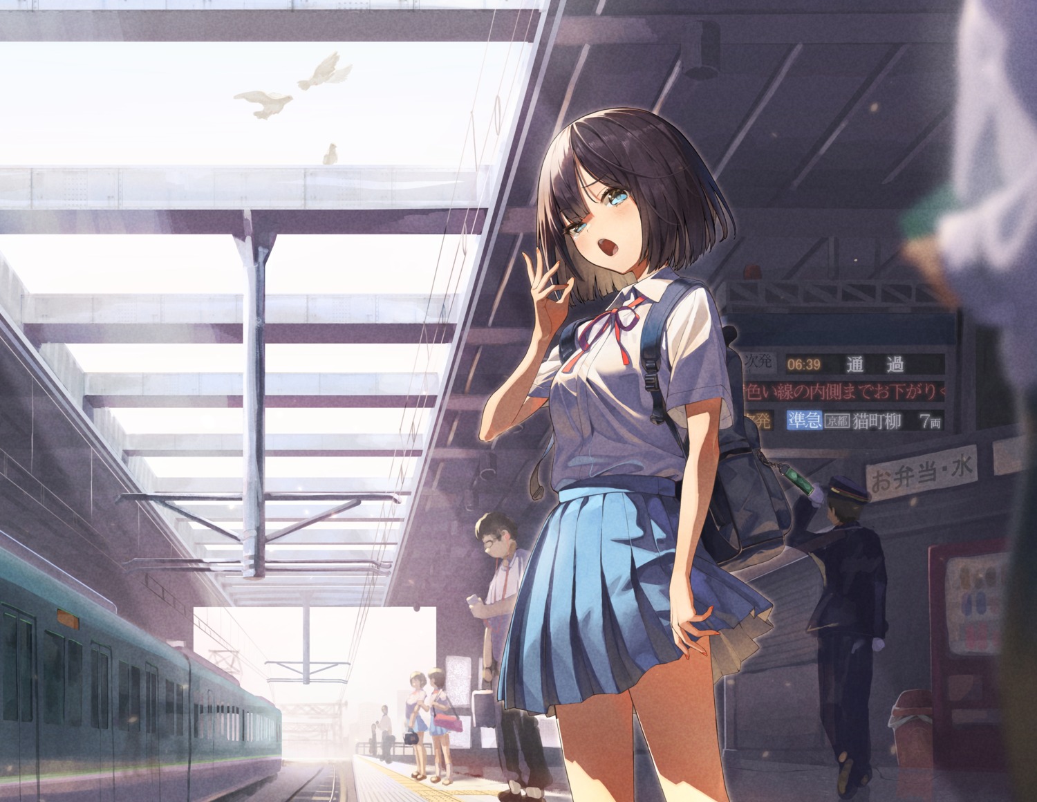 kabu_(niniko2ko) seifuku skirt_lift uniform