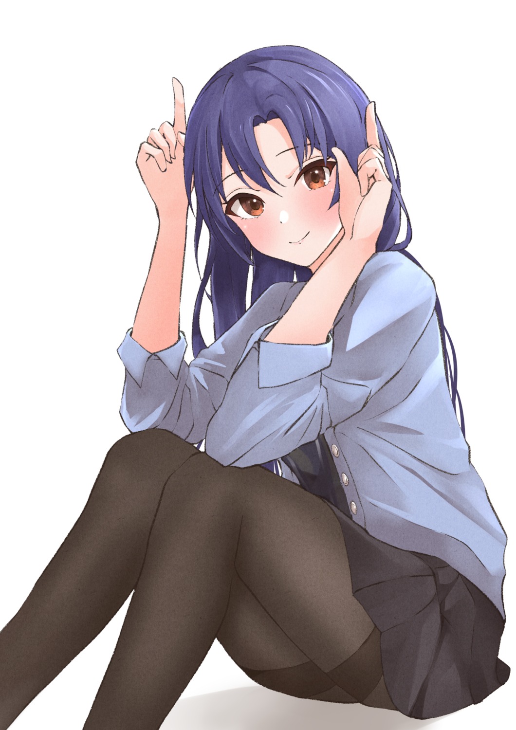 b1ack kisaragi_chihaya pantyhose skirt_lift the_idolm@ster