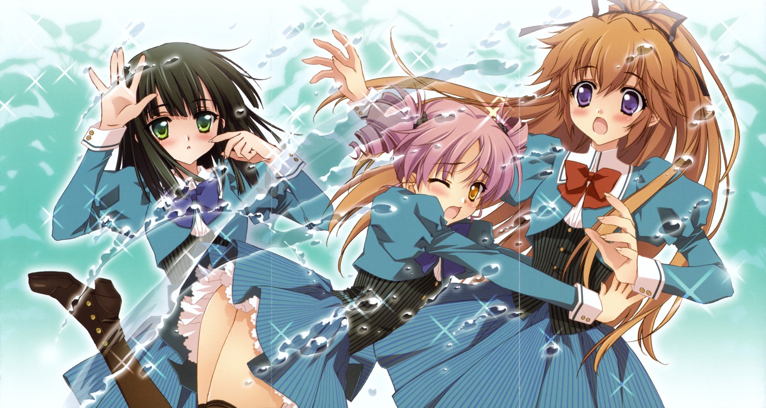 carnelian crease kanzaki_mio mix! rokujou_maaya seifuku suga_ran suwa_ranmaru thighhighs trap