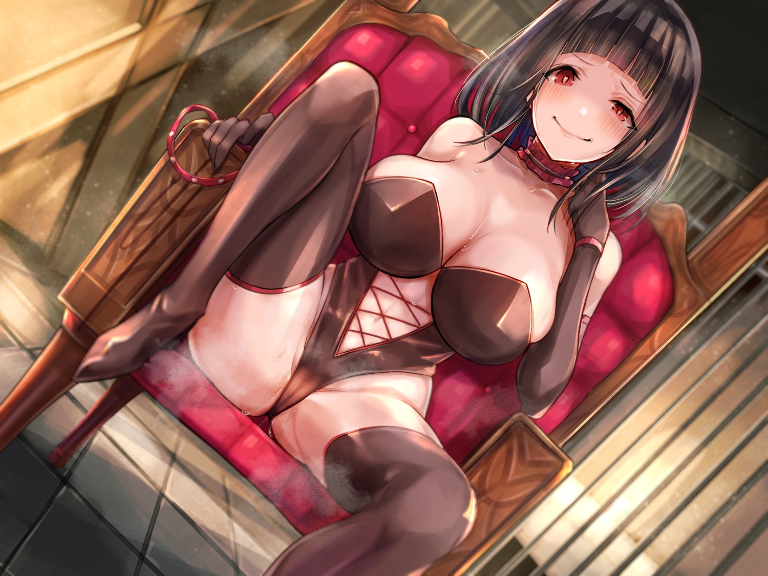 leotard mappaninatta no_bra thighhighs