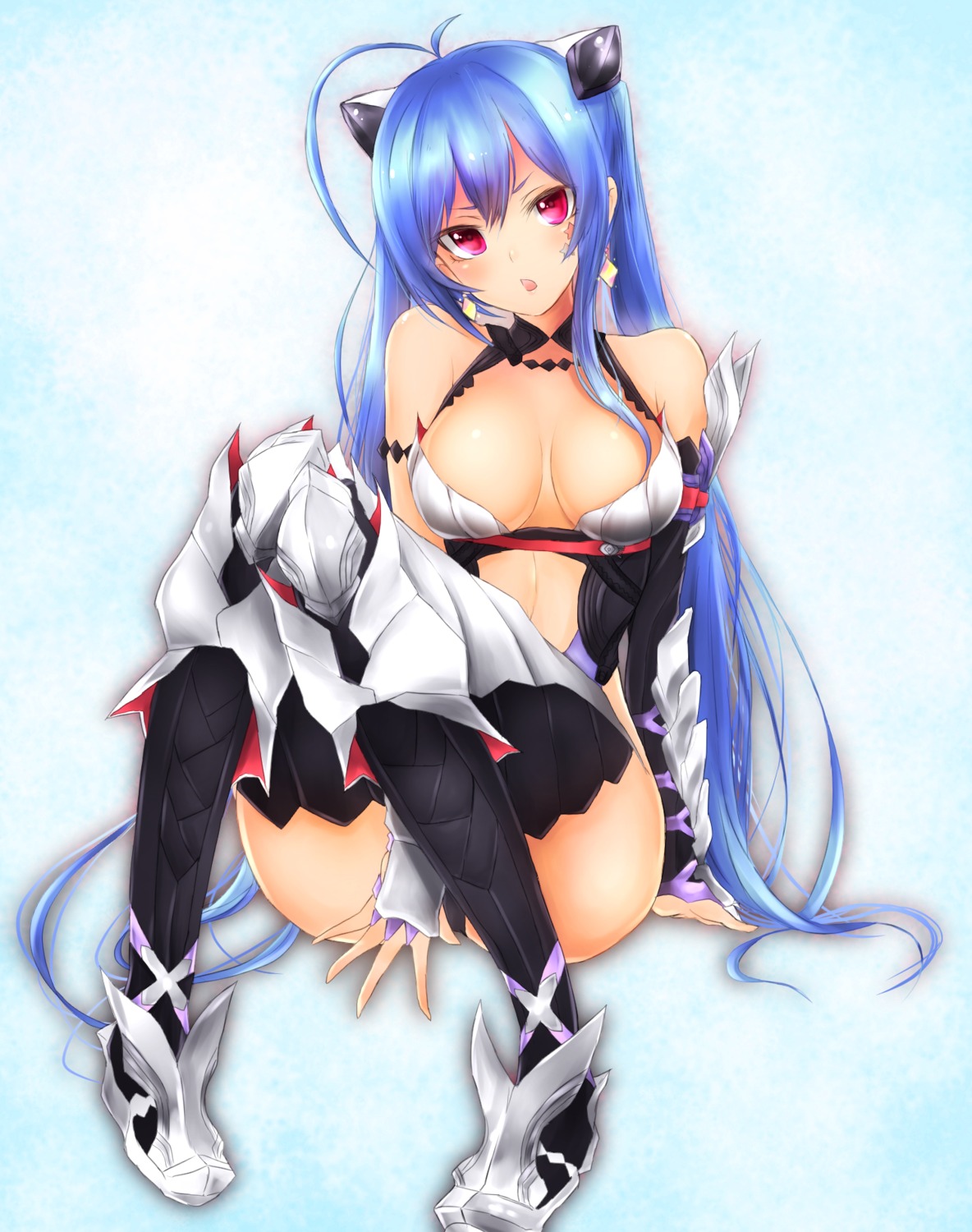 bikini_armor cleavage frost_(artist) thighhighs