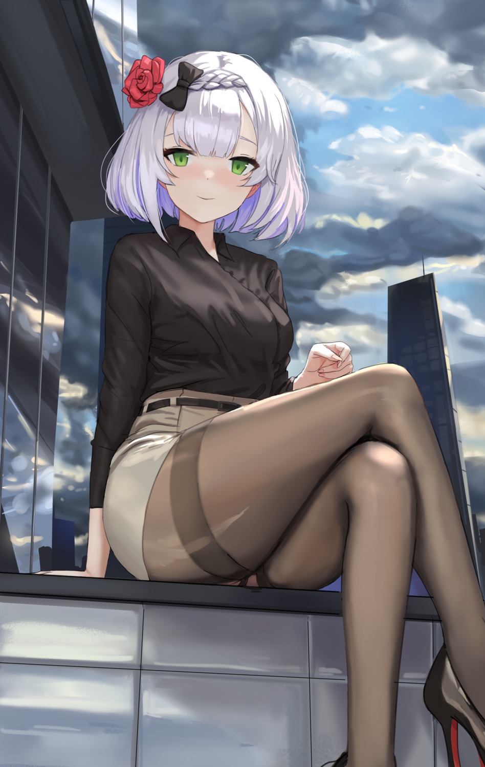 dolri genshin_impact heels noelle_(genshin_impact) pantyhose