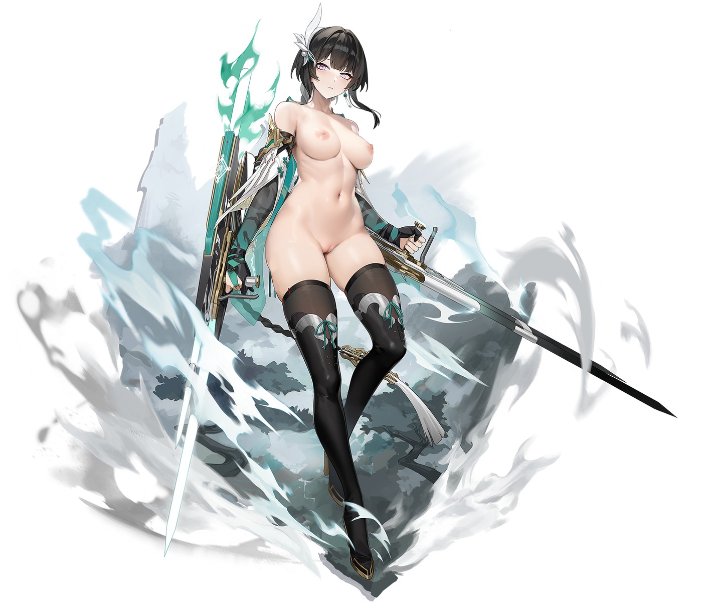 aether_gazer naked nipples pussy sandstar749 thighhighs uncensored weapon ying_zhao