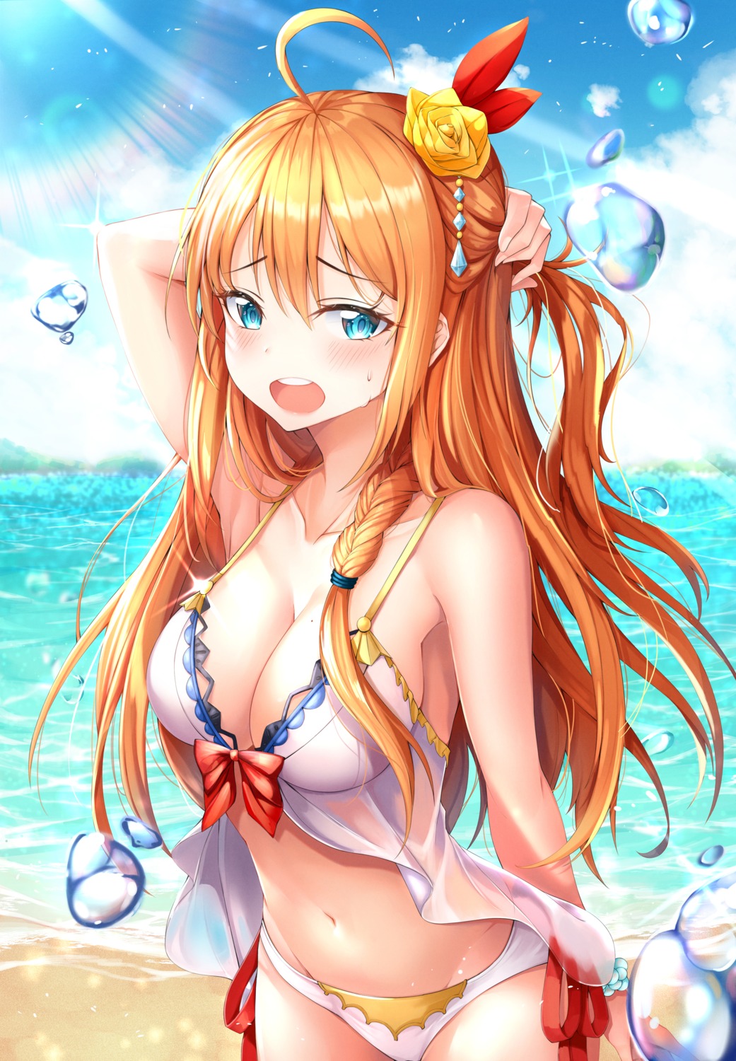 bikini cleavage pecorine princess_connect princess_connect!_re:dive see_through swimsuits w_wonjin