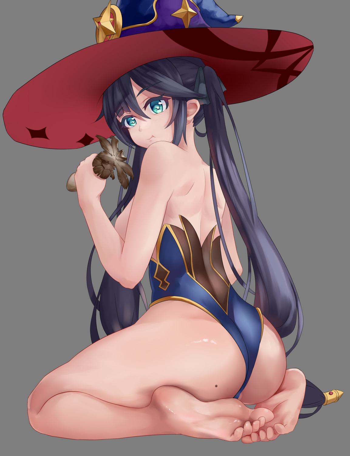 1220060931 ass feet genshin_impact mona_megistus no_bra transparent_png witch