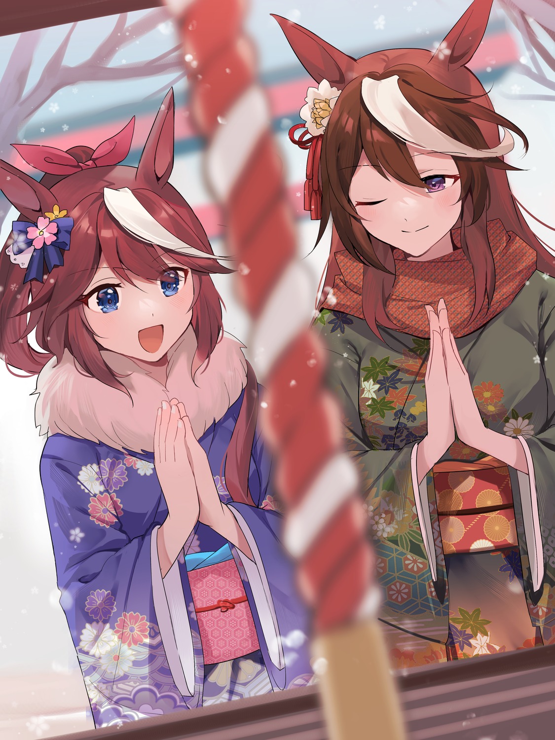 akitsuki_(oenothera) animal_ears kimono symboli_rudolf_(umamusume) tokai_teio_(umamusume) uma_musume_pretty_derby