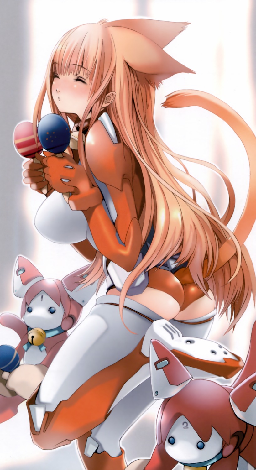 animal_ears asobi_ni_iku_yo! ass bodysuit eris houden_eizou nekomimi tail thighhighs