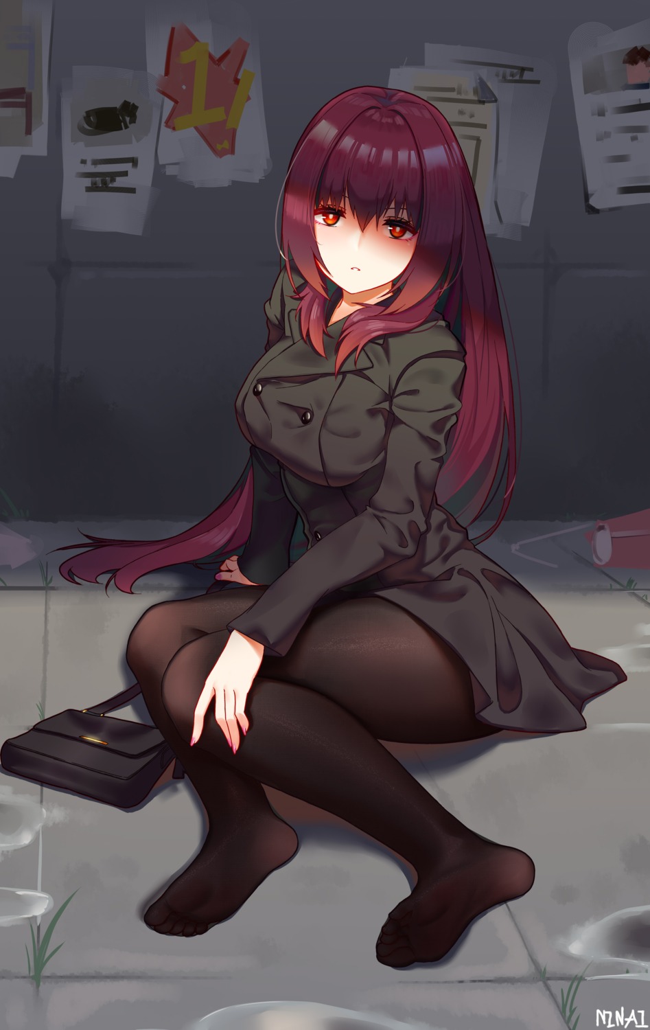 fate/grand_order feet ninai pantyhose scathach_(fate/grand_order)