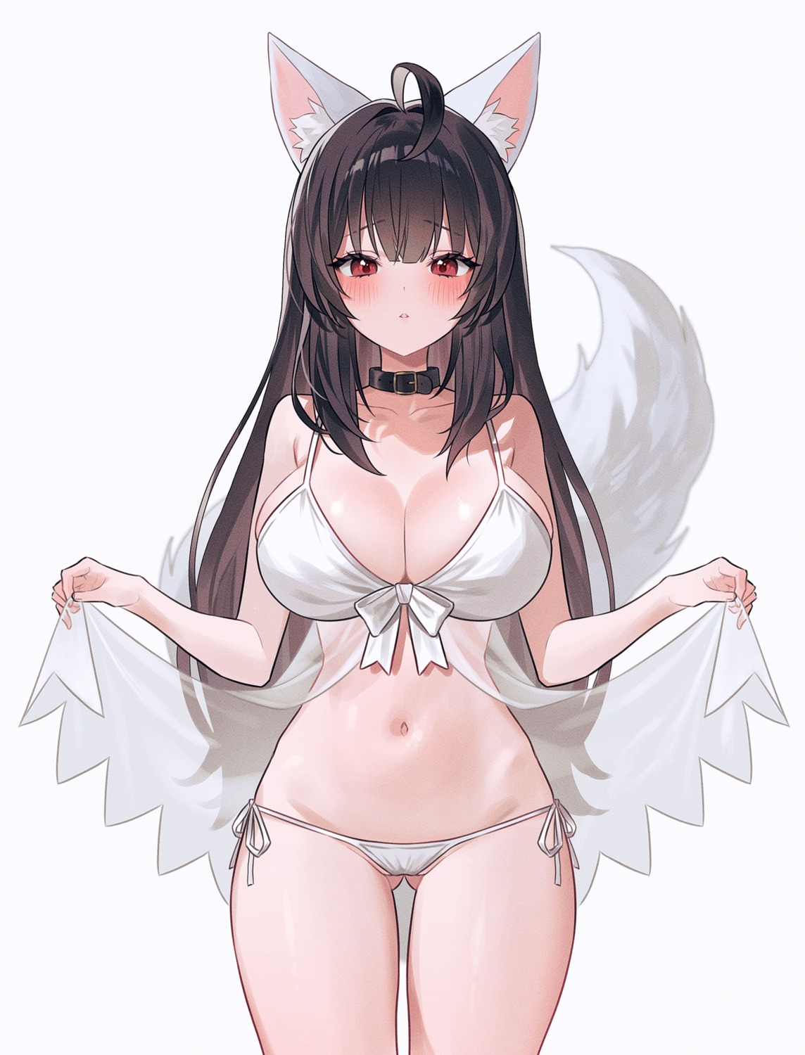 animal_ears bra fymrie lingerie pantsu see_through string_panties tail