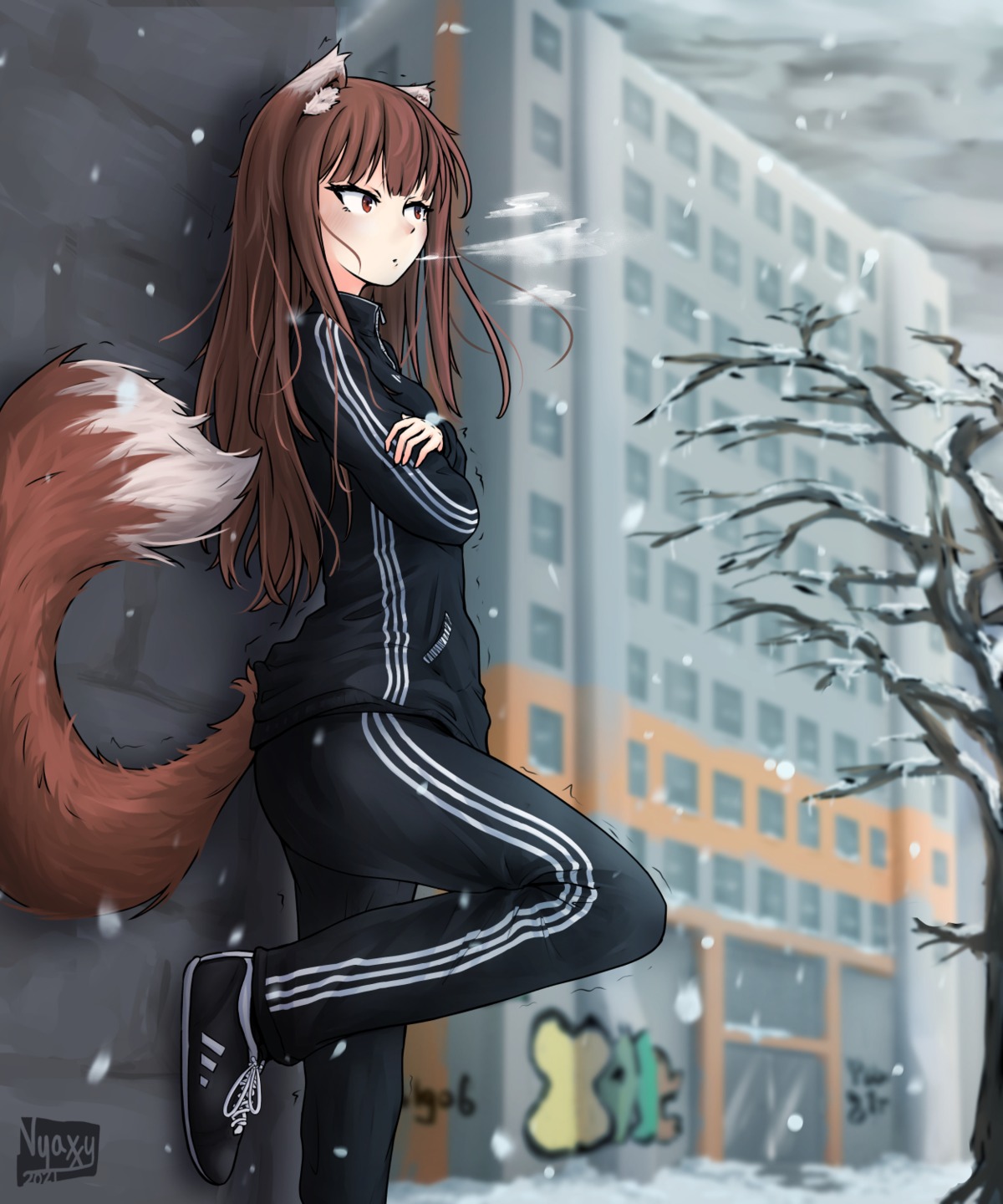 animal_ears gym_uniform holo nyaxxy spice_and_wolf tail