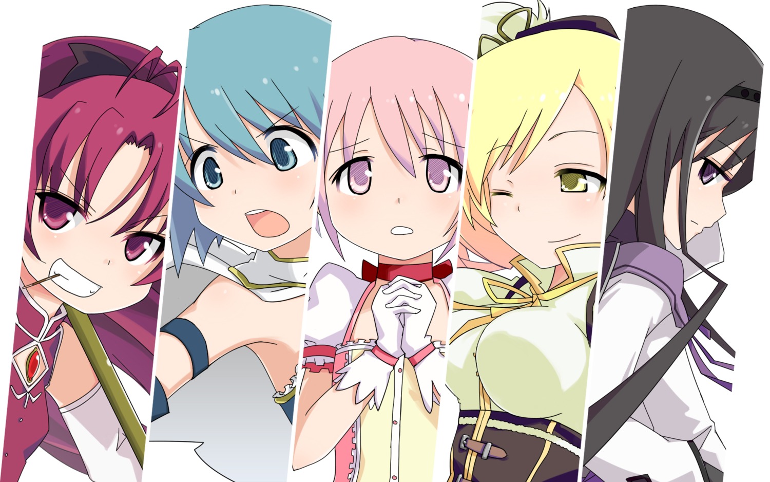 akemi_homura kaname_madoka kurabayashi_aya mahou_shoujo_madoka_magica miki_sayaka sakura_kyouko tomoe_mami wallpaper