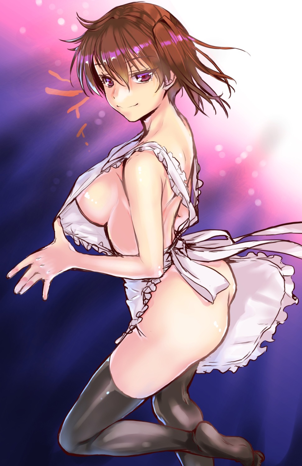 ass kaga_(kancolle) kantai_collection katase_minami naked_apron thighhighs