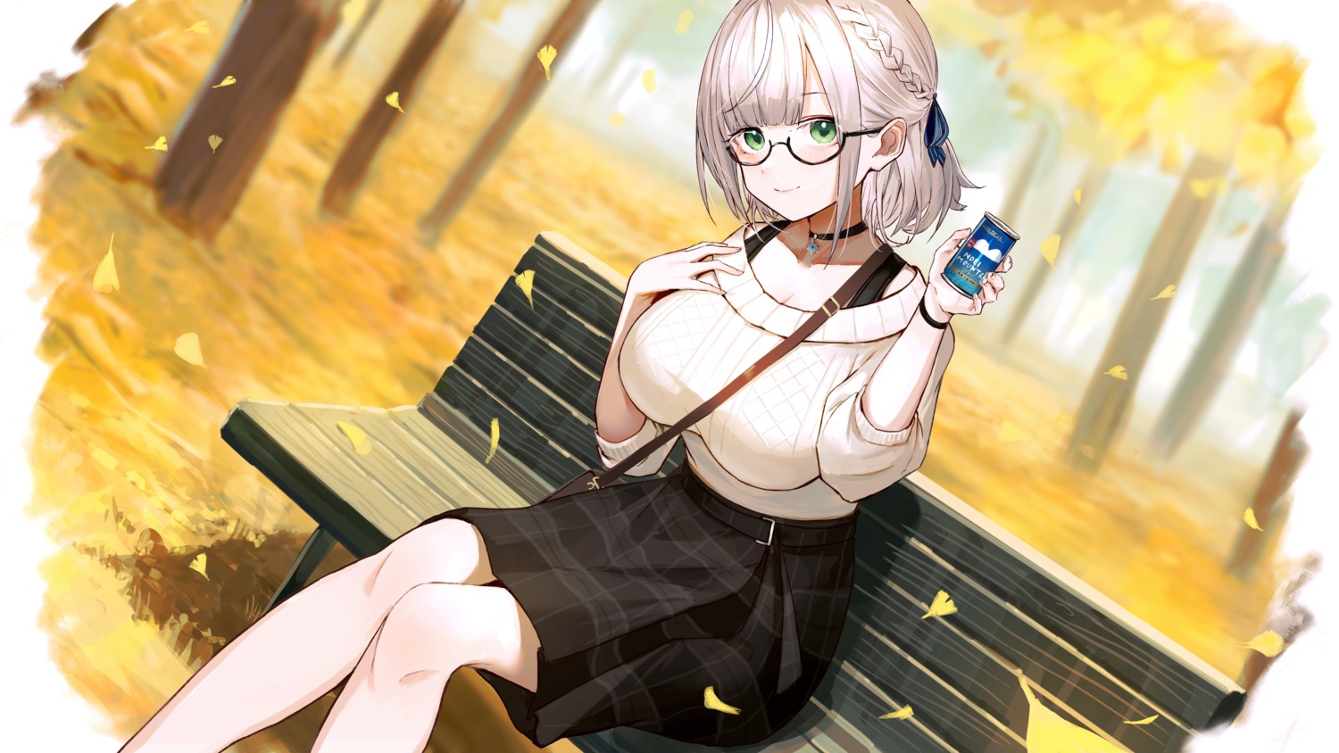 dejio hololive megane shirogane_noel sweater wallpaper